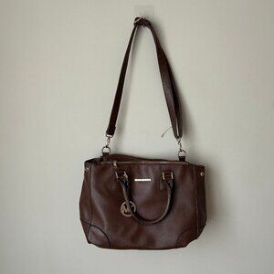 Michael Kors Brown Faux Leather Large Tote Shoulder Hobo Bag Purse